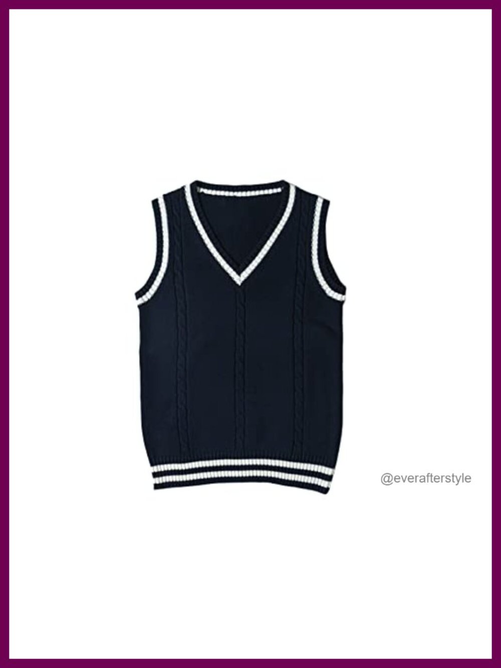 100% Cotton Knit Sweater Vest V-Neck Sleeveless JK Uniform Pullover